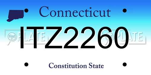 ITZ2260 Connecticut License Plate