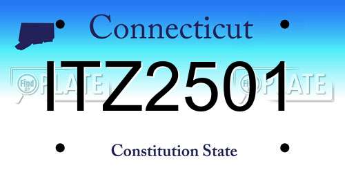 ITZ2501 Connecticut License Plate