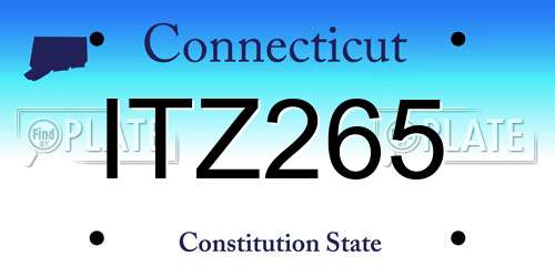 ITZ265 Connecticut License Plate