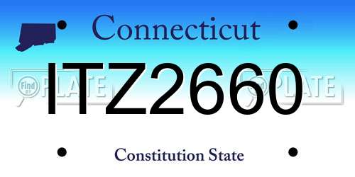 ITZ2660 Connecticut License Plate