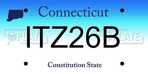 ITZ26B Connecticut License Plate