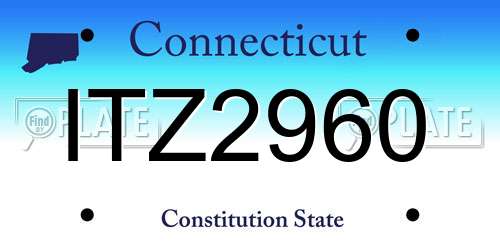 ITZ2960 Connecticut License Plate