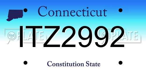 ITZ2992 Connecticut License Plate