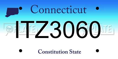 ITZ3060 Connecticut License Plate