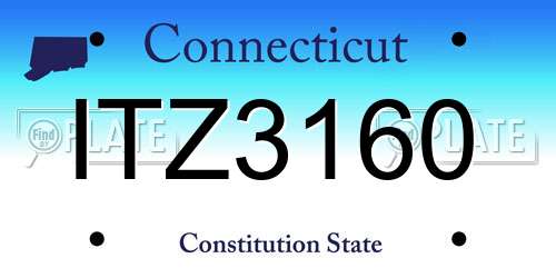 ITZ3160 Connecticut License Plate