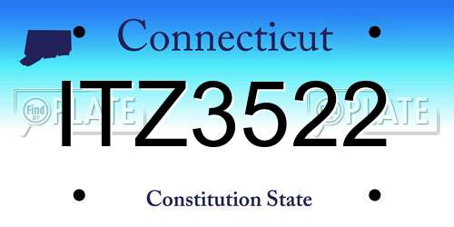 ITZ3522 Connecticut License Plate