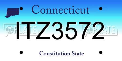 ITZ3572 Connecticut License Plate