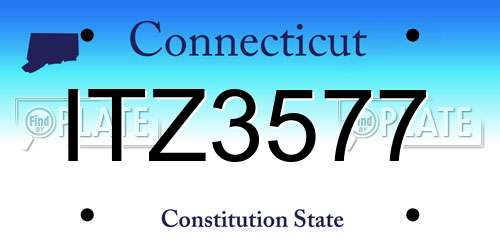 ITZ3577 Connecticut License Plate