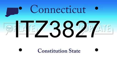 ITZ3827 Connecticut License Plate