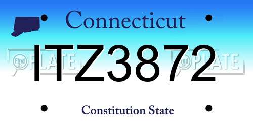 ITZ3872 Connecticut License Plate