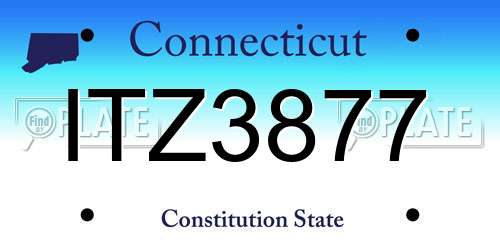 ITZ3877 Connecticut License Plate