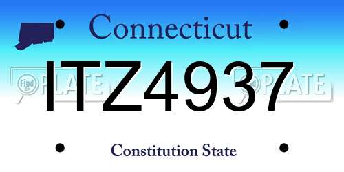 ITZ4937 Connecticut License Plate