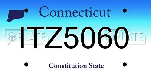 ITZ5060 Connecticut License Plate