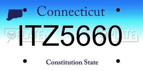 ITZ5660 Connecticut License Plate