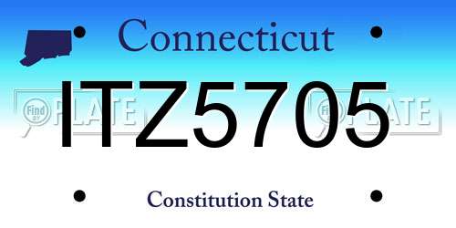ITZ5705 Connecticut License Plate