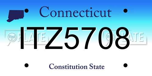 ITZ5708 Connecticut License Plate