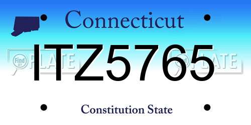 ITZ5765 Connecticut License Plate