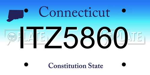 ITZ5860 Connecticut License Plate