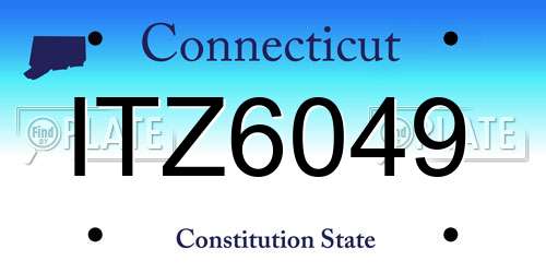 ITZ6049 Connecticut License Plate