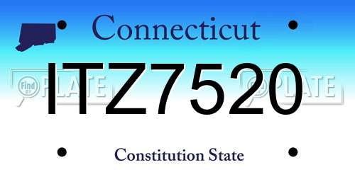 ITZ7520 Connecticut License Plate