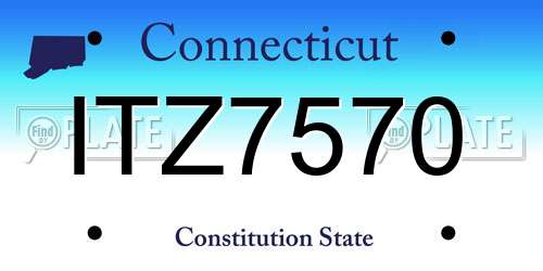 ITZ7570 Connecticut License Plate