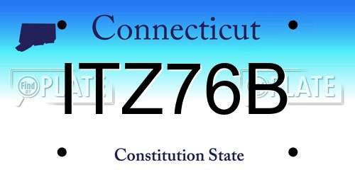 ITZ76B Connecticut License Plate
