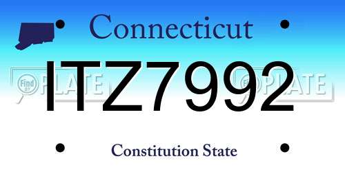 ITZ7992 Connecticut License Plate