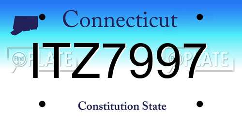 ITZ7997 Connecticut License Plate