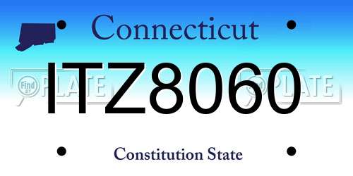 ITZ8060 Connecticut License Plate