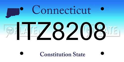 ITZ8208 Connecticut License Plate