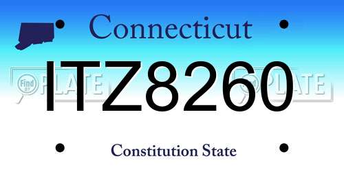 ITZ8260 Connecticut License Plate