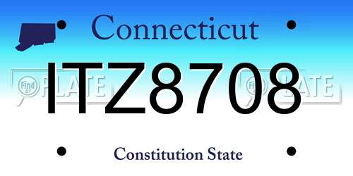 ITZ8708 Connecticut License Plate