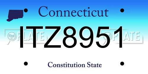 ITZ8951 Connecticut License Plate