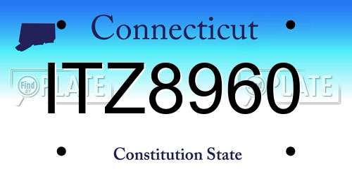 ITZ8960 Connecticut License Plate