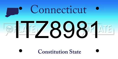 ITZ8981 Connecticut License Plate