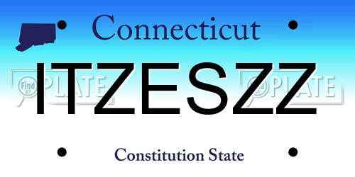 ITZESZZ Connecticut License Plate