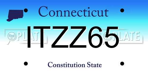ITZZ65 Connecticut License Plate