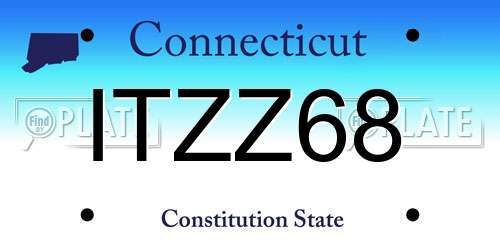 ITZZ68 Connecticut License Plate
