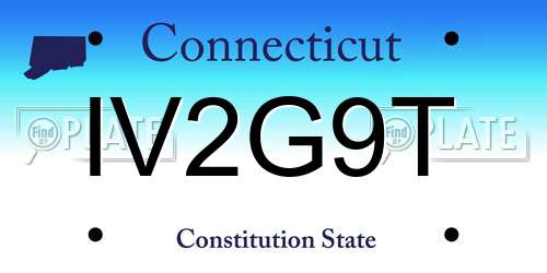 IV2G9T Connecticut License Plate