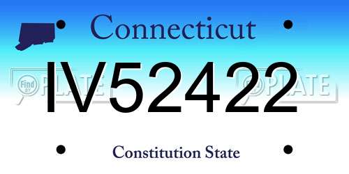IV52422 Connecticut License Plate