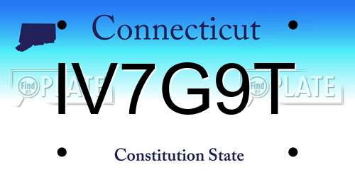 IV7G9T Connecticut License Plate
