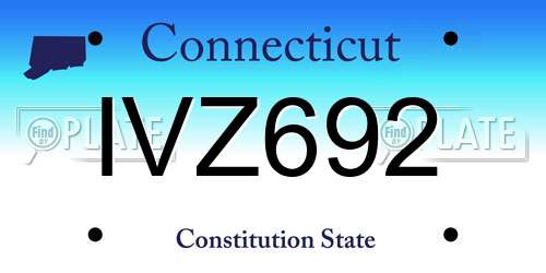 IVZ692 Connecticut License Plate