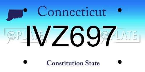 IVZ697 Connecticut License Plate