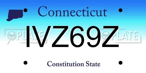 IVZ69Z Connecticut License Plate