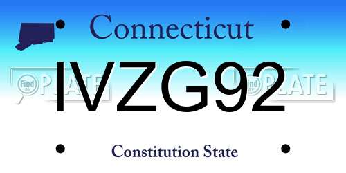 IVZG92 Connecticut License Plate