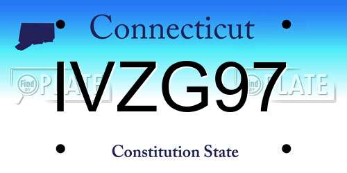 IVZG97 Connecticut License Plate