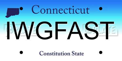 IWGFAST Connecticut License Plate