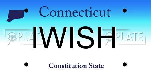 IWISH Connecticut License Plate
