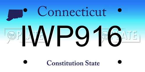 IWP916 Connecticut License Plate