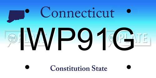 IWP91G Connecticut License Plate